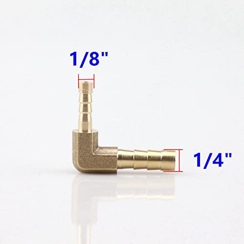 Reducer Hose ID Barb 90 Degree L Right Angle Elbow Union Brass Fitting Water/Fuel/Air (1/4