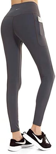 FETY Women's Workout Leggings with Pockets High Waist Full-Length Yoga Pants Tummy Control 4 Way Stretch Pants for Women