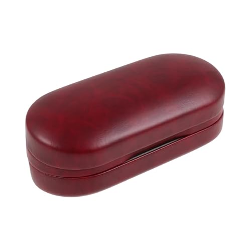 Étui lentilles et lunettes portable en cuir synthétique rouge pour voyage et école