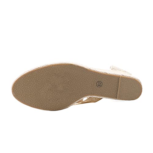 Image of Women's Espadrille Wedge Sandals Closed Toe Lace-Up Shoes
