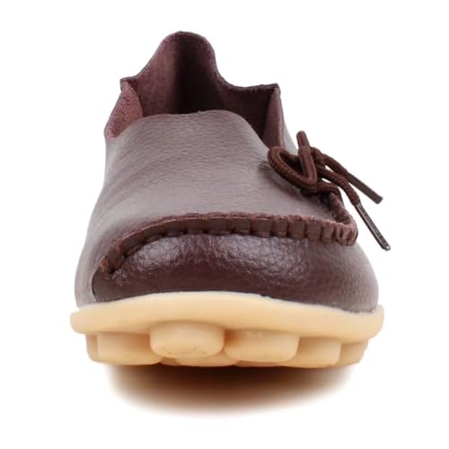 Image of Women's Leather Slipper Loafers Flat Shoes Slip-Ons