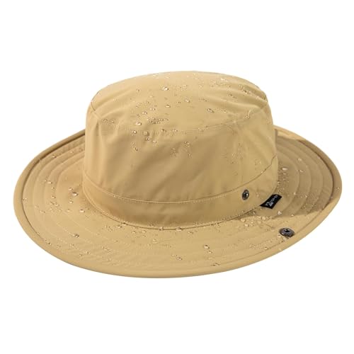 TOP-EX Wide Brim UV Sun Hat for Men Women Large XL Outdoor Safari Hat Waterproof Rain Hats for Walking Golf Fishing Hiking Adjustable Packable Windproof L/XL Khaki