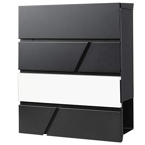 Parrency Boîte aux lettres en métal avec serrure à clé robuste, boîte aux lettres murale étanche avec couvercle transparent Cover