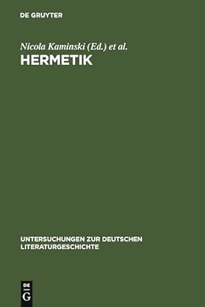 Hermetik: Literarische Figurationen Zwischen Babylon Und Cyberspace: 113 Reprint 2010 ed. Edition book cover
