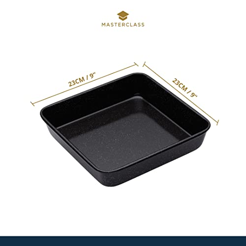 Master Class Square Baking Tin, 23Cm Oven Tray With Vitreous Enamel Coating, Scratch Resistant, Induction Safe Steel, 9 Inch, Black #TOP1