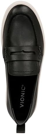 Vionic Womens Uptown Loafer Black Leather 8 W - 5
