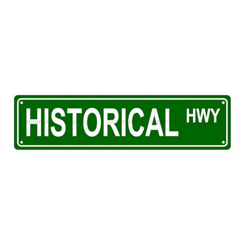 HISTORICAL HWY BOOKSHELF Metal Tin Street Sign Bar Cafe Garage