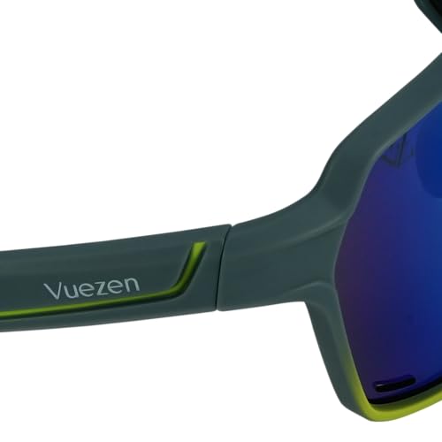 Image of Polarized Shield Sports Sunglasses with Mirrored Colored Lens and TR Frame