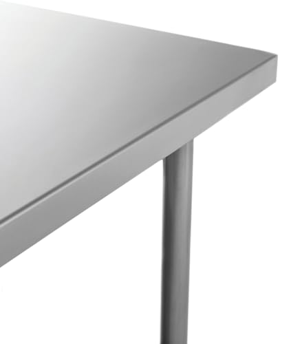 Image of Kratos Stainless Steel Kitchen Prep Table 48 inchx30 inch with Backsplash and Undershelf, NSF Worktable for Restaurants - 16ga /304SS