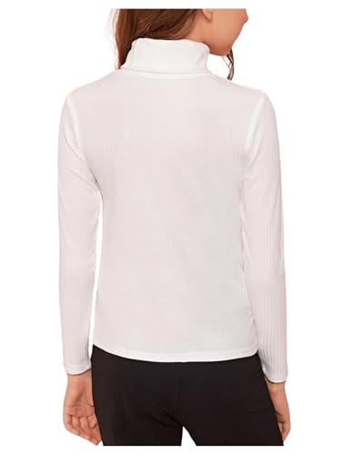 Floerns Girls Solid Turtle Neck Long Sleeve Rib Knit Shirt Tee Top2