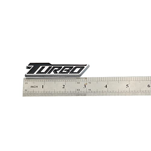 Image of 2 Pack Universal Metal Turbo Badge Emblem Car Auto Fender Trunk Tailgate Decal Sticker (Silver Black)