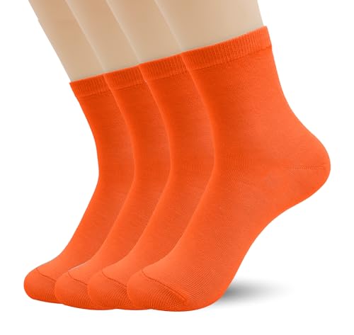 Image of Azwelier Unisex Colorful Quarter Ankle Athletic Socks Breathable Cotton Blend Crew Style 4 Pairs Pack