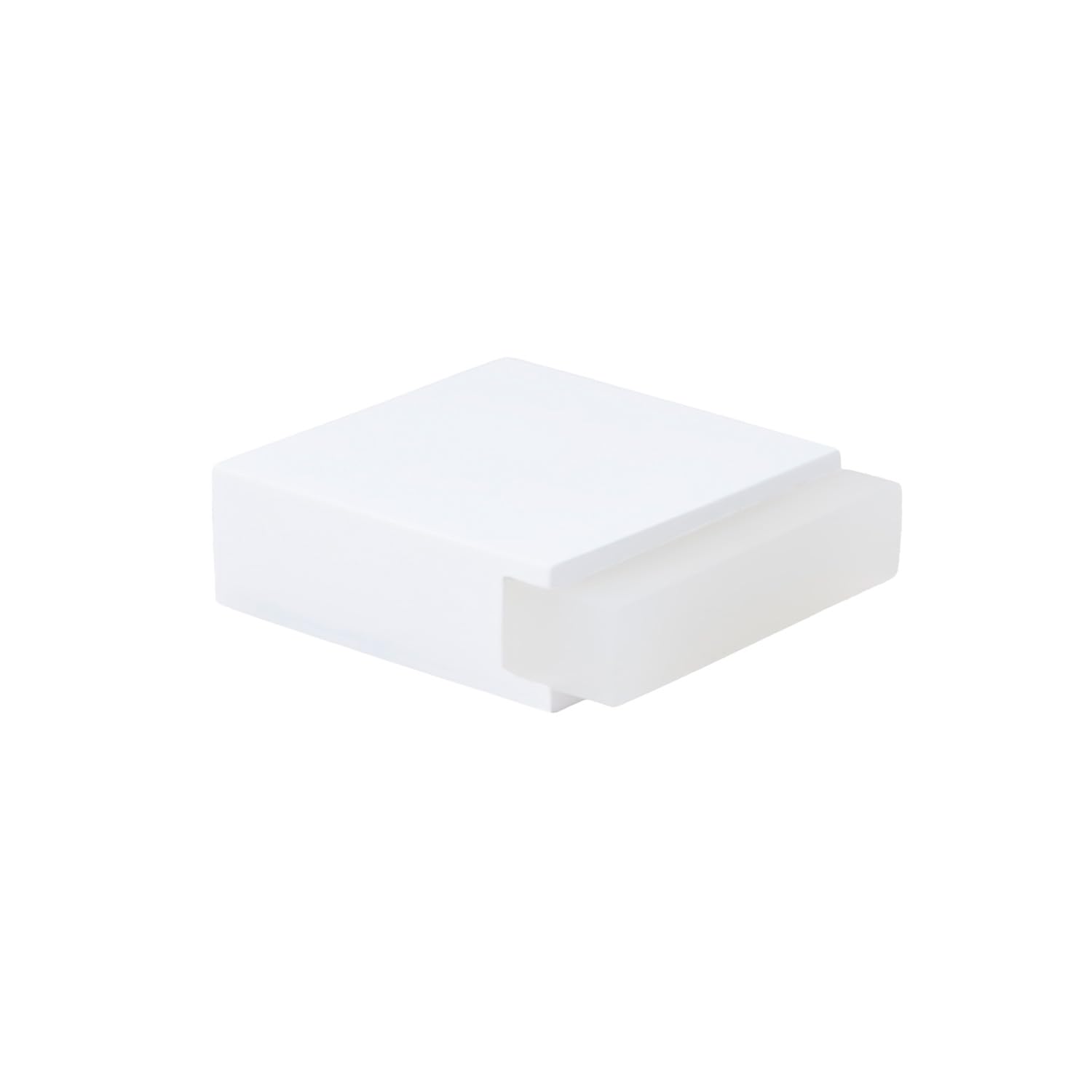 EVI Herrajes | Floor Door Stop - Square Design | 35x14 mm | Steel - White Lacquered | Adhesive Mounting| I-197/14