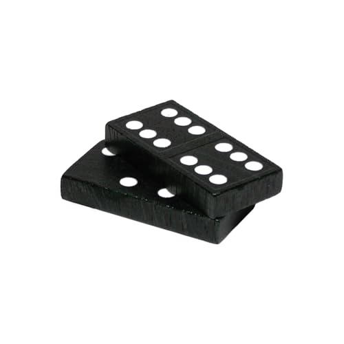 Dominó doble seis de madera negro - Set de 28 miniatura 1
