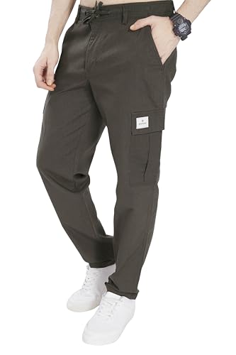 Image of DIVISIVE Men's Loose Fit Linen Blend Cotton Cargo Pants
