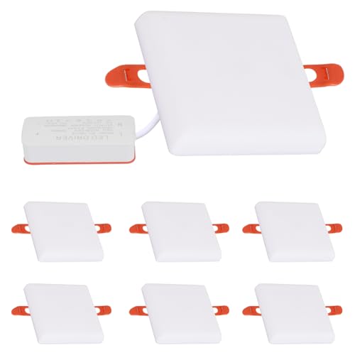 DAXGD Lot de 6 Spot LED Encastrable Extra Plat, 18W 2160LM Spots de Plafond Extra Plat, Carré Spot...
