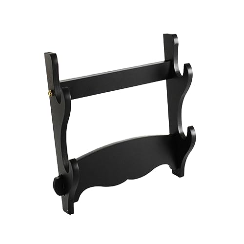 Kisangel 2-layer Sword Display Shelf Wooden Stand for Flutes Collections Home Decor Craft Show Essential