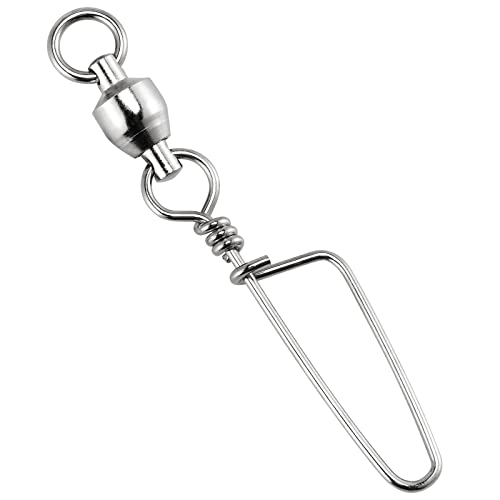 Dr.Fish 20 Pack Ball Bearing Swivel with Coastlock Snap Size 0+0 26lb