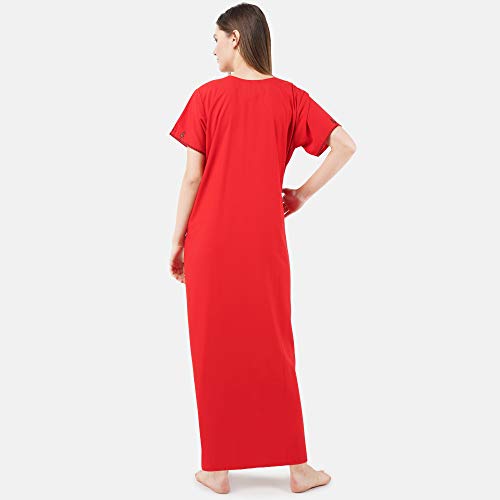 Image of Premium Women Embroidery Night Gown Lizzybizzy Cotton Nighty Maxi