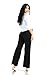 ShoSho Womens High Rise Knit Crepe Wide Leg Pants Palazzo Straight Leg Trousers with Self Tie Solid Black Small