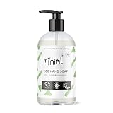Miniml Hand Soap Wash Liquid 500ml - Lime, Basil & Mandarin Infused Eco Friendly Hand Washing Liquid Gel for Soft and Sensitive Skin Care - 100% Vegan & Cruelty Free
