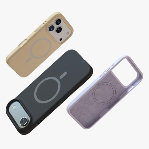 Coque silicone liquide iPhone 17 Pro compatible MagSafe protection fine beige - 7