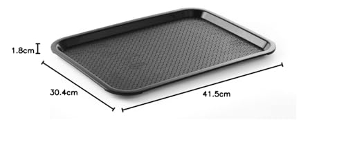 HENDI Vassoio da portata, medio, rettangolare, multiuso, vassoio da servizio, da cucina, per fast food, per servire cibo e bevande, 305x415x(H)20mm, nero, polipropilene - immagine 3