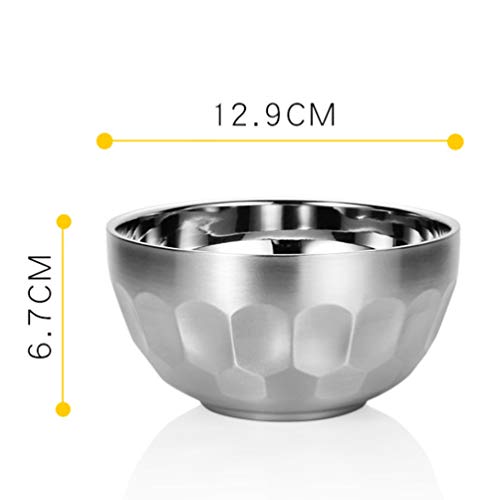 Tigela de aço inoxidável Cabilock para salada, macarrão, tigela de metal para servir comida, recipie