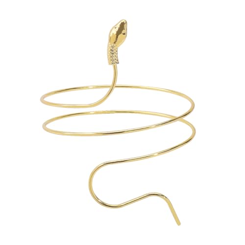 ZMJK Snake Armband Chain Metal Animal Twisted Arm Chain Fashion Snake Wrap Bracelet Jewelry for Women Men (Gold-A)