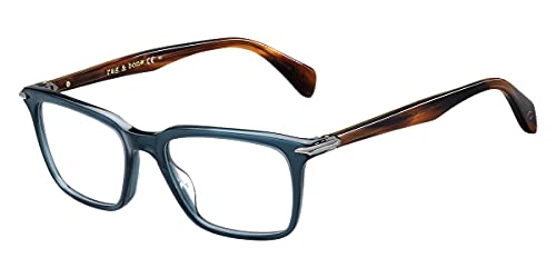 Monture lunettes homme rag & bone RNB7030 bleu marron taille 55