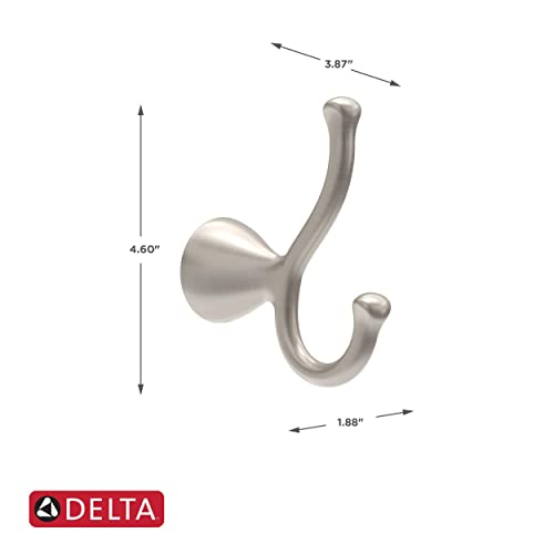 Delta ARV35-DN Arvo Double Towel Hook Bath Hardware Accessory in Brushed Nickel by DELTA - Image 3