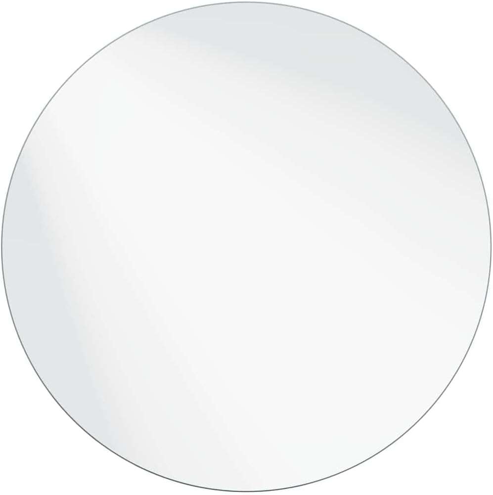 vidaXL Wall Mirror Ø 23.62 in Tempered Glass, Modern Wall Mirror, Elegant Reflective Decor Piece, Minimalist Bathroom, Stylish Indoor for Home Enhancing