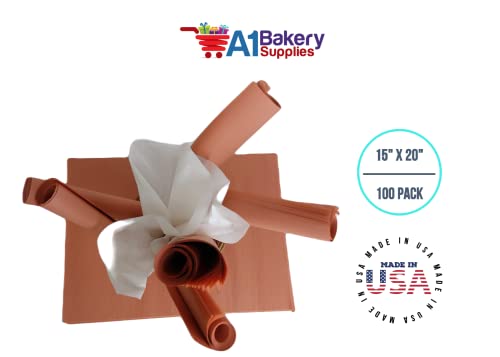 A1 Bakery Supplies Terra Cotta Gift Wrap Tissue Paper 15 Inch X 20 Inch - 100 Sheets Premium Quality Gift Wrap Paper Made In Usa #TOP6