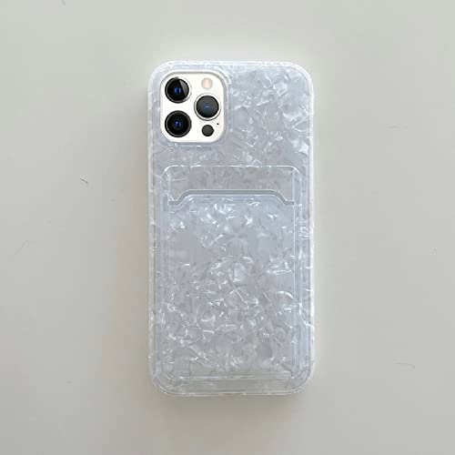 Coque iPhone avec fente carte motif coquillage Fantasy Glitter protectrice