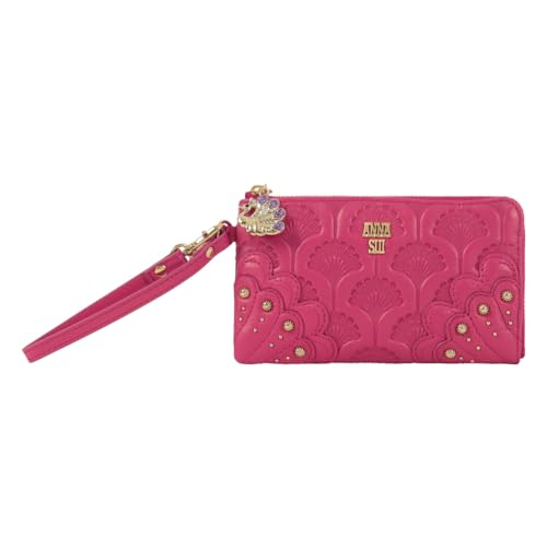 [アナスイ] フラグメントケース L字ファスナー ピーコック 本革 レディース 317872 ANNASUI 財布 ミニ財布 小銭入れ コインケース 牛革 レザー 孔雀 【31】ピンク