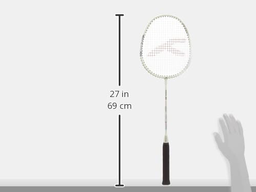 Hundred Aluminium Powertek 200 Badminton Racket with Head Cover (95G, White) 1