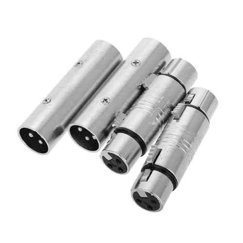 Angoily 4pièces Adaptateur XLR Mâle-mâle Et Femelle-Femelle Kit De Connecteurs Audio pour Microphones Mixeurs Et Amplificateurs Transmission Stable Et Installation Rapide