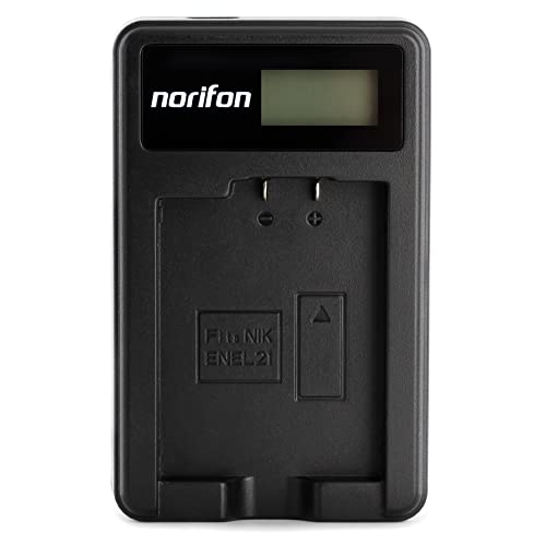 Norifon EN-EL21 LCD USB Charger for Nikon 1 V2 Camera and More