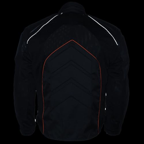 Image of NexGen SH2153 Men's Black CE Armored Motorcycle Textile and Leather Combo Jacket