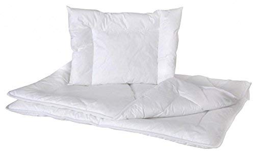 Baby Comfort Ensemble couette et oreiller pour lit bébé Matière anti-allergique Blanc 120 x 90 cm