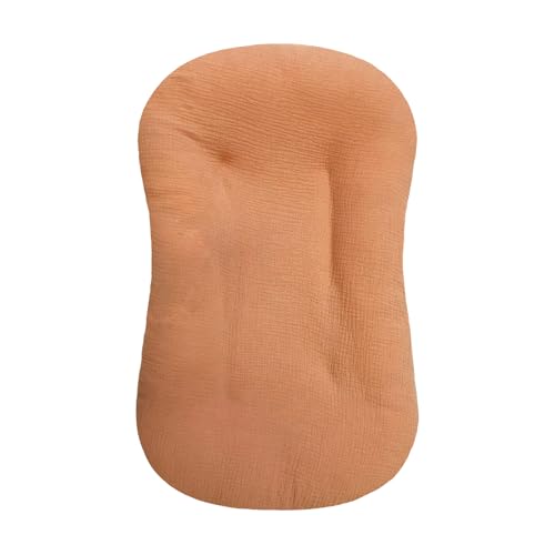 Image of Hooyax Muslin Baby Lounger Cover, Baby Padded Lounger Cover, Infant Floor Seat Cover, Organic Cotton Removable Slipcover Fits Newborn Lounger for Boys and Girls(Light Brown)