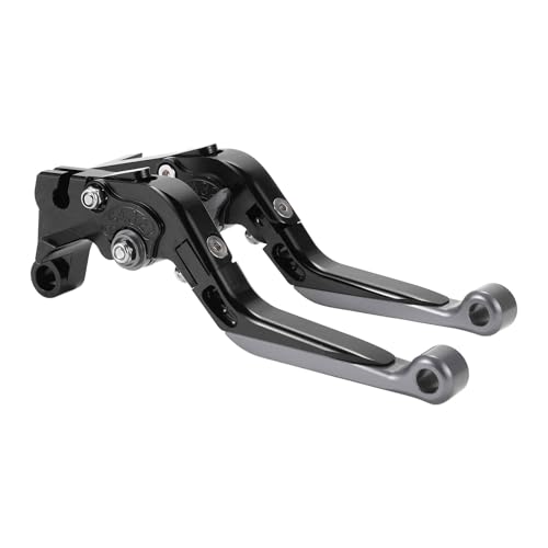 A ABSOPRO Kurze Lange Brems- und Kupplungshebel für Yamaha MT-07 14-22 Verstellbare Motorrad Lenker Bremshebel Aluminiumlegierung Schwarz Griff Titan End