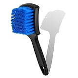 ZIMISI 8.3×2.5 Inch Car Wash Brush, Soft Bristle Short Handle Carpet Cleaning Brush, Scrub Brush for Floor Mats, Tires, Automotive Wheel Bushes for Vehicle Interior & Home (Blue)