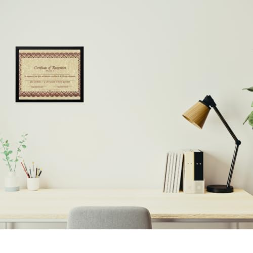 Quadro Moldura A4 21x30 Com Vidro Para Certificado, Diploma, Decorativo, Cor Preto, Sala, Escritório