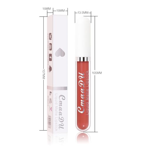 Image of evpct 1Pcs Nude Pink Liquid Matte Lipstick Lipgloss Set for Women, labiales mate 24 horas originales matte larga duracion 24 Hour Lipstick Lip Stains Long Lasting Waterproof 24, 01#