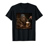 Bigfoot Drinking Beer Funny Animal Drinking Beer T-Shirt
