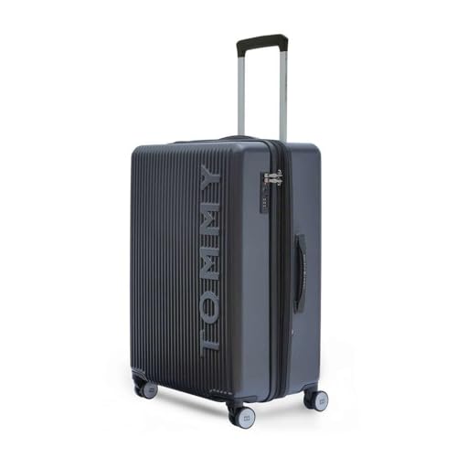 Image of Tommy Hilfiger Medium Hard Luggage Empire X - Grey | Check-in Trolley Bag with TSA Lock | 360 Spinner Double Wheels | Telescopic Handle | Polycarbonate Shell Suitcase | 68cm | 63L Capacity