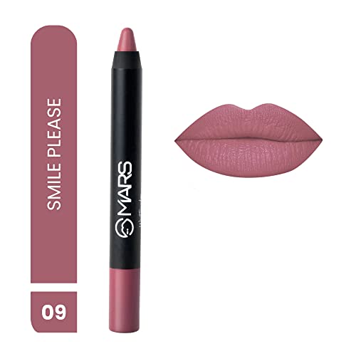 MARS Long Lasting Crayon Lipstick up to 12 Hours Stay | Matte Finish | Waterproof | Won't Smudge Won't Budge Lip Crayon (3.5 gm) 09-Smile Please - Image 3