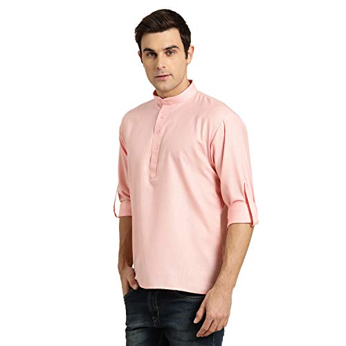 Image of SOJANYA Men's Cotton Regular Fit Short Kurta