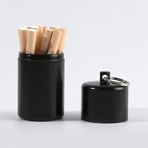 Wofo Cigarette Case With Lid For Outdoor Aluminum Storage Jar Portable Airtight Proof Brushed Metal Waterproof Ashtray Container Bottle Multipurpose Storage Container (Medium, Black) #TOP4